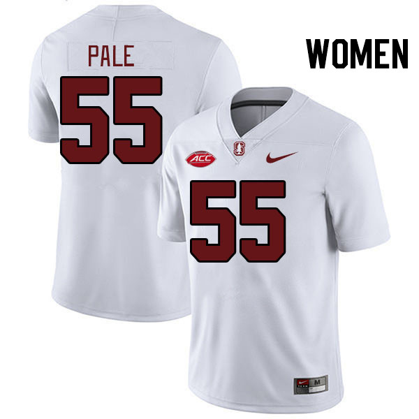 Women #55 Simione Pale Stanford Cardinal 2024 ACC Conference College Football Jerseys Stitched-White